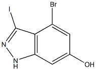 4-BROMO-6-HYDROXY-3-IODOINDAZOLE Struktur