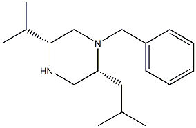 1-BENZYL-2(R)-ISOBUTYL-5(R)-ISOPROPYL-PIPERAZINE Struktur