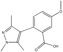 5-methoxy-2-(1,3,5-trimethyl-1H-pyrazol-4-yl)benzoic acid Struktur