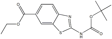 2-Boc-amino-benzothiazole-6-carboxylic acid ethyl ester Struktur