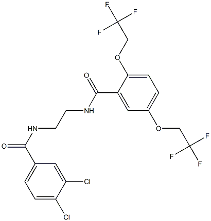 N-[2-[[3,4-dichlorobenzoyl]amino]ethyl]-2,5-bis[2,2,2-trifluoroethoxy]benzenecarboyjimide Struktur