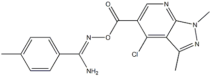 O1-[(4-Chloro-1,3-dimethyl-1H-pyrazolo[3,4-b]pyridine-5-yl)carbony]-4-methylbenzene-1-carbohydroximamide Struktur