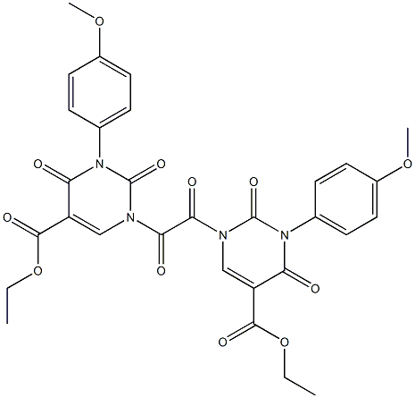 N,N''-OXALYLBIS[3-(4-METHOXYPHENYL)-5-CARBETHOXYURACIL] Struktur