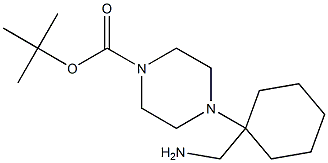 TERT-BUTYL 4-[1-(AMINOMETHYL)CYCLOHEXYL]PIPERAZINE-1-CARBOXYLATE Struktur