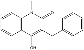 3-benzyl-4-hydroxy-1-methyl-1,2-dihydroquinolin-2-one Struktur