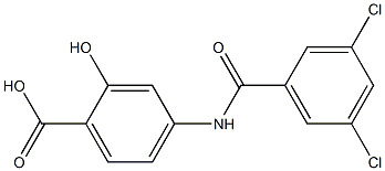 4-[(3,5-dichlorobenzoyl)amino]-2-hydroxybenzoic acid Struktur