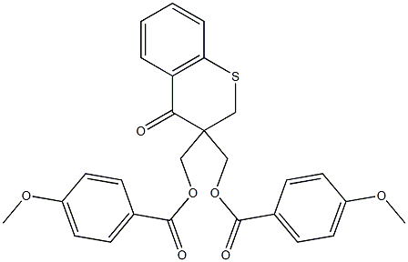 (3-{[(4-methoxybenzoyl)oxy]methyl}-4-oxo-3,4-dihydro-2H-thiochromen-3-yl)methyl 4-methoxybenzenecarboxylate Struktur