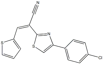 2-[4-(4-chlorophenyl)-1,3-thiazol-2-yl]-3-(2-thienyl)acrylonitrile Struktur