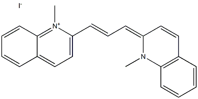 1-methyl-2-[3-(1-methyl-1,2-dihydroquinolin-2-yliden)prop-1-enyl]quinolinium iodide Struktur