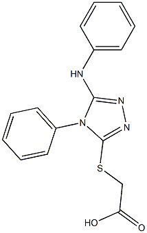 2-[(5-anilino-4-phenyl-4H-1,2,4-triazol-3-yl)thio]acetic acid Struktur