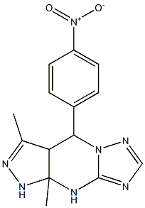 3,9a-dimethyl-4-(4-nitrophenyl)-3a,4,9,9a-tetrahydro-1H-pyrazolo[3,4-d][1,2,4]triazolo[1,5-a]pyrimidine Struktur