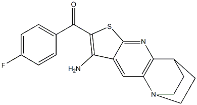 [5-amino-7-thia-1,9-diazatetracyclo[9.2.2.0~2,10~.0~4,8~]pentadeca-2(10),3,5,8-tetraen-6-yl](4-fluorophenyl)methanone Struktur