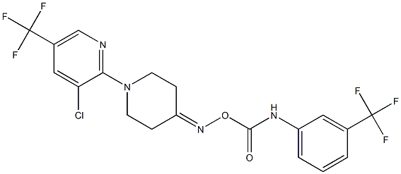 N-{1-[3-chloro-5-(trifluoromethyl)-2-pyridinyl]tetrahydro-4-pyridinyliden}-N-({[3-(trifluoromethyl)anilino]carbonyl}oxy)amine Struktur