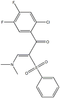 1-(2-chloro-4,5-difluorophenyl)-3-(dimethylamino)-2-(phenylsulfonyl)-2-propen-1-one Struktur