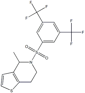 5-{[3,5-di(trifluoromethyl)phenyl]sulfonyl}-4-methyl-4,5,6,7-tetrahydrothieno[3,2-c]pyridine Struktur