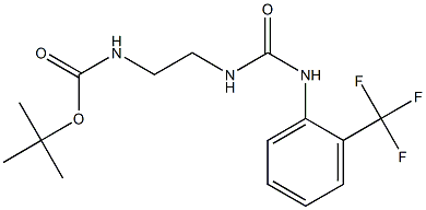 tert-butyl N-[2-({[2-(trifluoromethyl)anilino]carbonyl}amino)ethyl]carbamate Struktur