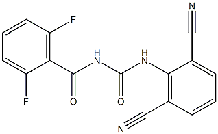 N-(2,6-dicyanophenyl)-N'-(2,6-difluorobenzoyl)urea Struktur