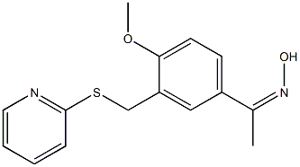 1-{4-methoxy-3-[(2-pyridylthio)methyl]phenyl}ethan-1-one oxime Struktur