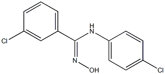 3-chloro-N-(4-chlorophenyl)-N'-hydroxybenzenecarboximidamide Struktur