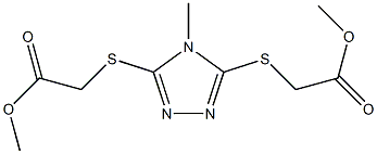 methyl 2-({5-[(2-methoxy-2-oxoethyl)thio]-4-methyl-4H-1,2,4-triazol-3-yl}thio)acetate Struktur