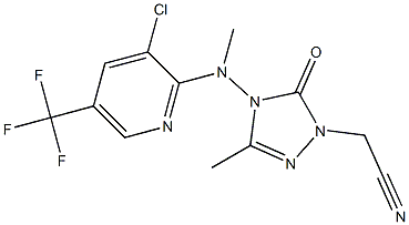 2-{4-[[3-chloro-5-(trifluoromethyl)-2-pyridinyl](methyl)amino]-3-methyl-5-oxo-4,5-dihydro-1H-1,2,4-triazol-1-yl}acetonitrile Struktur