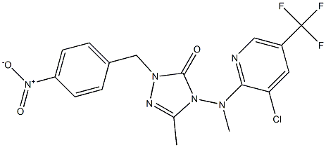 4-[[3-chloro-5-(trifluoromethyl)-2-pyridinyl](methyl)amino]-5-methyl-2-(4-nitrobenzyl)-2,4-dihydro-3H-1,2,4-triazol-3-one Struktur