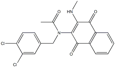 N-(3,4-dichlorobenzyl)-N-[3-(methylamino)-1,4-dioxo-1,4-dihydro-2-naphthalenyl]acetamide Struktur