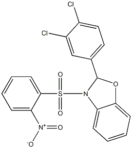 2-(3,4-dichlorophenyl)-3-[(2-nitrophenyl)sulfonyl]-2,3-dihydro-1,3-benzoxazole Struktur