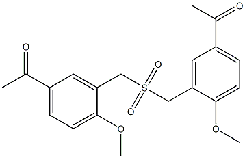 1-(3-{[(5-acetyl-2-methoxybenzyl)sulfonyl]methyl}-4-methoxyphenyl)ethan-1-one Struktur