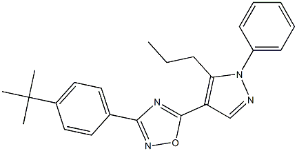 3-[4-(tert-butyl)phenyl]-5-(1-phenyl-5-propyl-1H-pyrazol-4-yl)-1,2,4-oxadiazole Structure