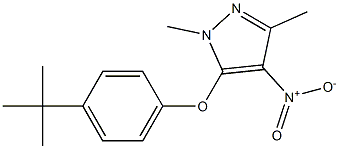 5-[4-(tert-butyl)phenoxy]-1,3-dimethyl-4-nitro-1H-pyrazole Struktur