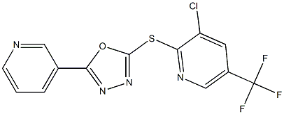 3-chloro-5-(trifluoromethyl)-2-pyridinyl 5-(3-pyridinyl)-1,3,4-oxadiazol-2-yl sulfide Struktur