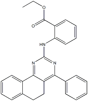 ethyl 2-[(4-phenyl-5,6-dihydrobenzo[h]quinazolin-2-yl)amino]benzenecarboxylate Struktur