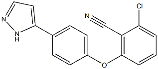 2-chloro-6-[4-(1H-pyrazol-5-yl)phenoxy]benzonitrile Struktur