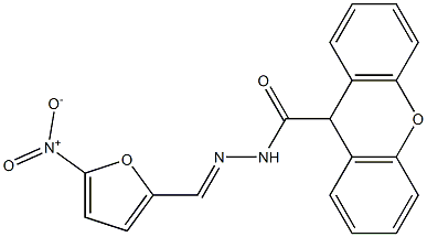 N'-[(E)-(5-nitro-2-furyl)methylidene]-9H-xanthene-9-carbohydrazide Struktur