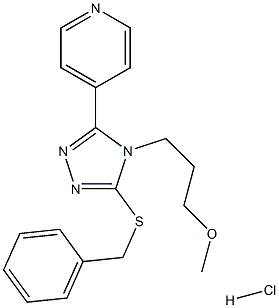 4-[5-(benzylthio)-4-(3-methoxypropyl)-4H-1,2,4-triazol-3-yl]pyridine hydrochloride Struktur