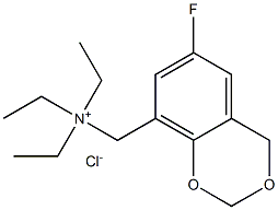 triethyl[(6-fluoro-4H-1,3-benzodioxin-8-yl)methyl]ammonium chloride Struktur