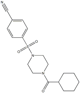 4-{[4-(cyclohexylcarbonyl)piperazino]sulfonyl}benzonitrile Struktur