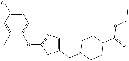 ethyl 1-{[2-(4-chloro-2-methylphenoxy)-1,3-thiazol-5-yl]methyl}-4-piperidinecarboxylate Struktur