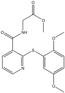 methyl 2-[({2-[(2,5-dimethoxyphenyl)thio]-3-pyridyl}carbonyl)amino]acetate Struktur