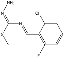 methyl N-(2-chloro-6-fluorobenzylidene)aminomethanehydrazonothioate Struktur