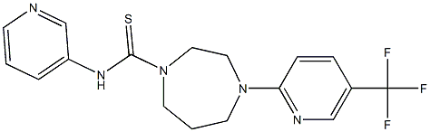 N1-(3-pyridyl)-4-[5-(trifluoromethyl)-2-pyridyl]-1,4-diazepane-1-carbothioamide Struktur