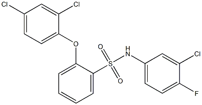 N1-(3-chloro-4-fluorophenyl)-2-(2,4-dichlorophenoxy)benzene-1-sulfonamide Struktur