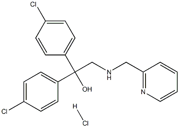 1,1-bis(4-chlorophenyl)-2-[(2-pyridinylmethyl)amino]-1-ethanol hydra chloride Struktur