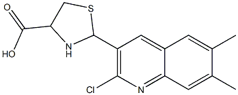 2-(2-chloro-6,7-dimethyl-3-quinolyl)-1,3-thiazolane-4-carboxylic acid Structure