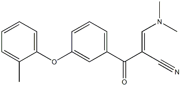 (E)-3-(dimethylamino)-2-[3-(2-methylphenoxy)benzoyl]-2-propenenitrile Struktur