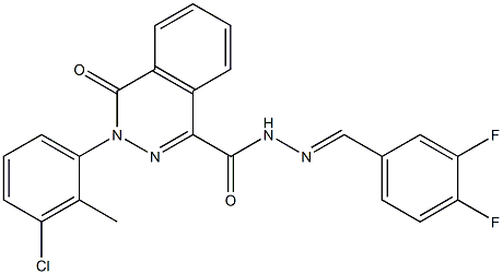 3-(3-chloro-2-methylphenyl)-N'-[(E)-(3,4-difluorophenyl)methylidene]-4-oxo-3,4-dihydro-1-phthalazinecarbohydrazide Struktur