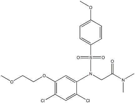 2-{2,4-dichloro-5-(2-methoxyethoxy)[(4-methoxyphenyl)sulfonyl]anilino}-N,N-dimethylacetamide Struktur