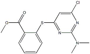 methyl 2-{[6-chloro-2-(dimethylamino)-4-pyrimidinyl]sulfanyl}benzenecarboxylate Struktur