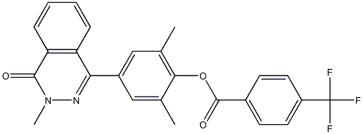 2,6-dimethyl-4-(3-methyl-4-oxo-3,4-dihydrophthalazin-1-yl)phenyl 4-(trifluoromethyl)benzoate Struktur